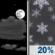 Saturday Night: Partly Cloudy then Slight Chance Light Snow