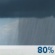 Thursday: Rain showers. Cloudy, with a high near 63. Southeast wind 7 to 10 mph, with gusts as high as 21 mph. Chance of precipitation is 80%. Thursday: Rain Showers
